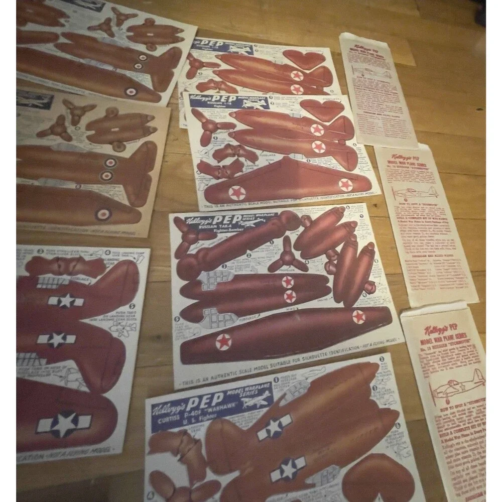 1944 Kellogg’s PEP Model War Plane Series Complete 26 Plane Collection WWII